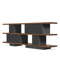 Happy Day Shelving 3 Shelf in Walnut / Oblivion - Angle 5