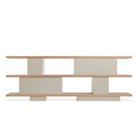 Happy Day Shelving 3 Shelf in White Oak / Putty - Angle 6