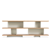 Happy Day Shelving 3 Shelf in White Oak / Putty - Angle 1