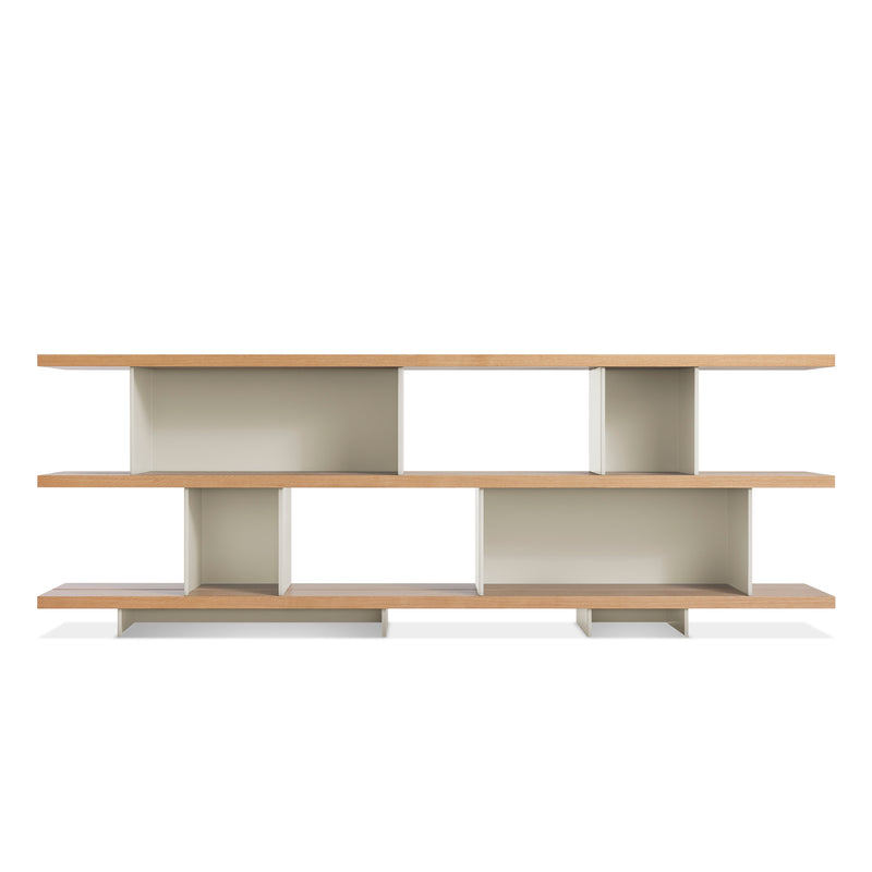 Happy Day Shelving 3 Shelf in White Oak / Putty - Angle 1