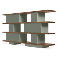 Happy Day Shelving 4 Shelf en Walnut / Grey Green - ángulo 7