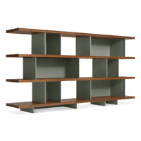 Happy Day Shelving 4 Shelf en Walnut / Grey Green - ángulo 5