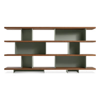 Happy Day Shelving 4 Shelf en Walnut / Grey Green - ángulo 1