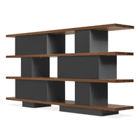 Happy Day Shelving 4 Shelf in Walnut / Oblivion - Angle 7