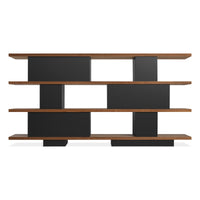 Happy Day Shelving 4 Shelf in Walnut / Oblivion - Angle 8