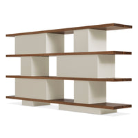Happy Day Shelving 4 Shelf in Walnut / Putty - Angle 7