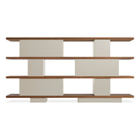 Happy Day Shelving 4 Shelf in Walnut / Putty - Angle 8