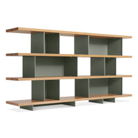 Happy Day Shelving 4 Shelf in White Oak / Grey Green - Angle 5