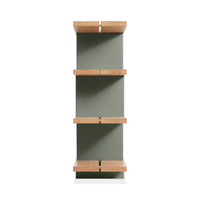 Happy Day Shelving 4 Shelf in White Oak / Grey Green - Angle 6
