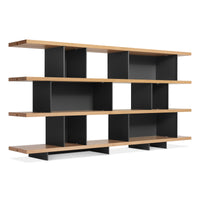 Happy Day Shelving 4 Shelf in White Oak / Oblivion - Angle 5