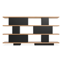 Happy Day Shelving 4 Shelf in White Oak / Oblivion - Angle 8