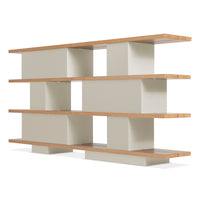 Happy Day Shelving 4 Shelf in White Oak / Putty - Angle 7