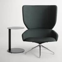 Heads Up Swivel Lounge Chair in Maharam Messenger in Everglade - Angle 2