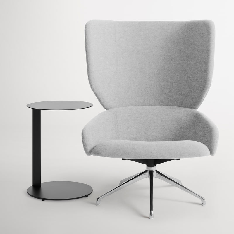 Heads Up Swivel Lounge Chair in Gabro Light Grey
