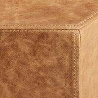 Hecks Ottoman in Camel Leather - Angle 6