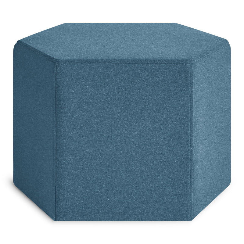 Hecks Ottoman in Vesper Marine Blue - Angle 2