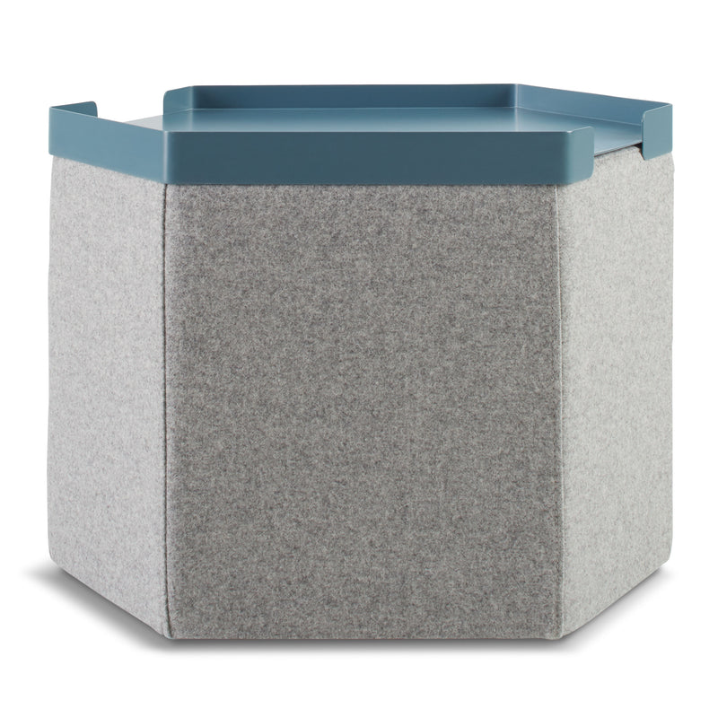 Hecks Ottoman Tray in Marine Blue - Angle 1