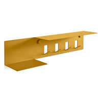 Hall Pass Wall Shelf with Hooks in Mustard - Angle 3
