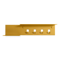 Hall Pass Wall Shelf with Hooks in Mustard - Angle 1