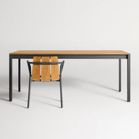 Hold Tight 76&quot; Outdoor Dining Table in Teak / Carbon - Angle 2
