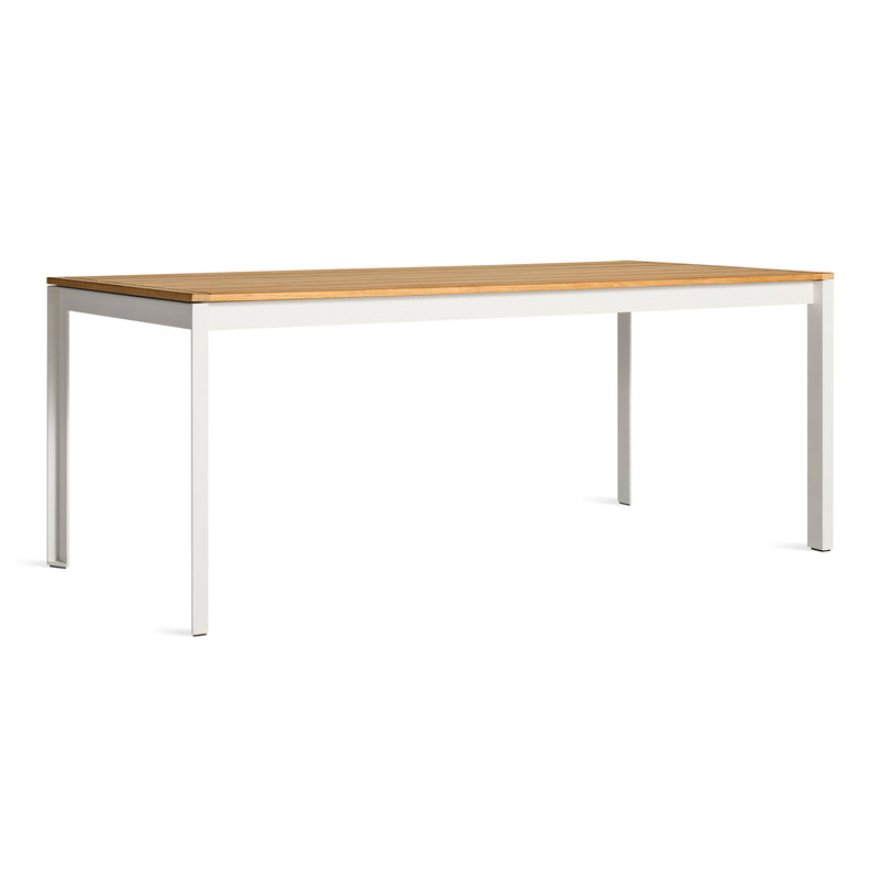 Hold Tight 76" Outdoor Dining Table in Teak / White - Angle 2