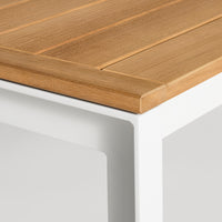Hold Tight 76" Outdoor Dining Table in Teak / White - Angle 5