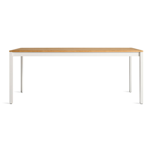 Hold Tight 76" Outdoor Dining Table in Teak / White - Angle 1