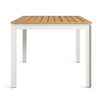 Hold Tight 76" Outdoor Dining Table in Teak / White - Angle 4