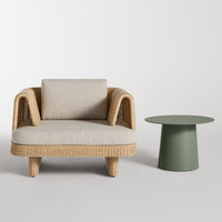 Loophole Outdoor Lounge Chair in Sunbrella Stucco - Angle 4