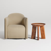 Mimi Stool in Acacia - Angle 2