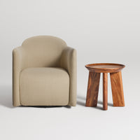 Mimi Stool in Acacia - Angle 2