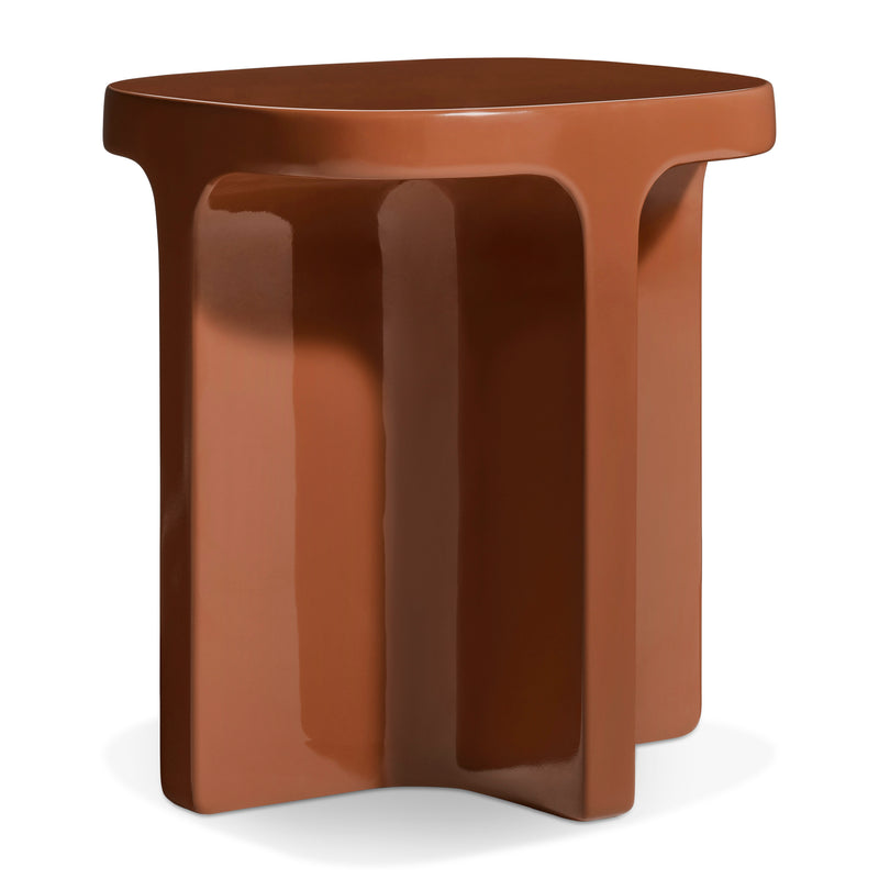 Small Talk Tall Side Table in Rust - Angle 1