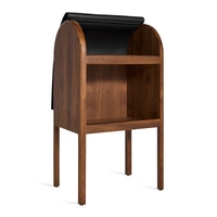 Nightcap Bar Cabinet in Walnut / Caviar Leather - Angle 1