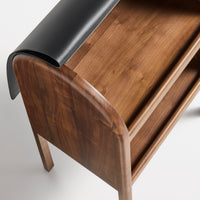 Nightcap Bar Cabinet in Walnut / Caviar Leather - Angle 8