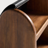 Nightcap Bar Cabinet in Walnut / Caviar Leather - Angle 9