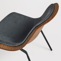 Nonesuch Upholstered Lounge Chair in Walnut / Ink Leather - Angle 8