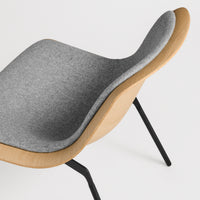 Nonesuch Upholstered Lounge Chair in White Oak / Vesper Light Grey - Angle 8