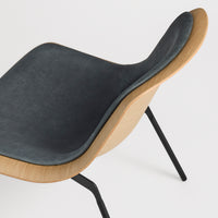 Nonesuch Upholstered Lounge Chair in White Oak / Ink Leather - Angle 8