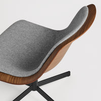 Nonesuch Swivel Upholstered Lounge Chair in Walnut / Vesper Light Grey - Angle 8