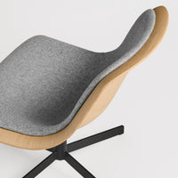 Nonesuch Swivel Upholstered Lounge Chair in White Oak / Vesper Light Grey - Angle 8