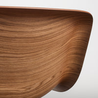 Nonesuch Swivel Upholstered Lounge Chair in Walnut / Ink Leather - Angle 9