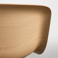 Nonesuch Upholstered Lounge Chair in White Oak / Ink Leather - Angle 9