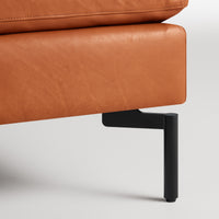 New Standard Ottoman in Toffee Leather - Angle 3