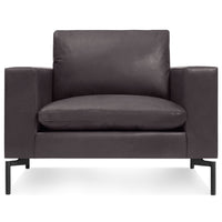 New Standard Lounge Chair in Dark Brown Leather - Angle 1