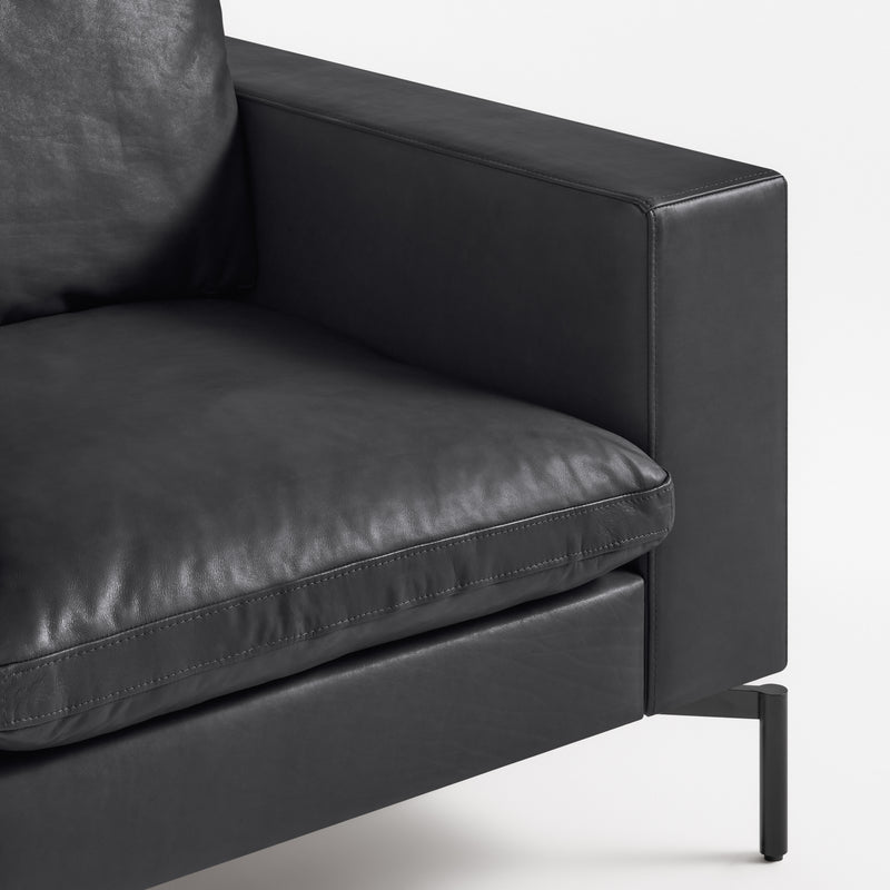 New Standard U-Shaped Sectional Sofa in Granite Leather - Angle 2