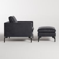 New Standard Lounge Chair in Granite Leather - Angle 11