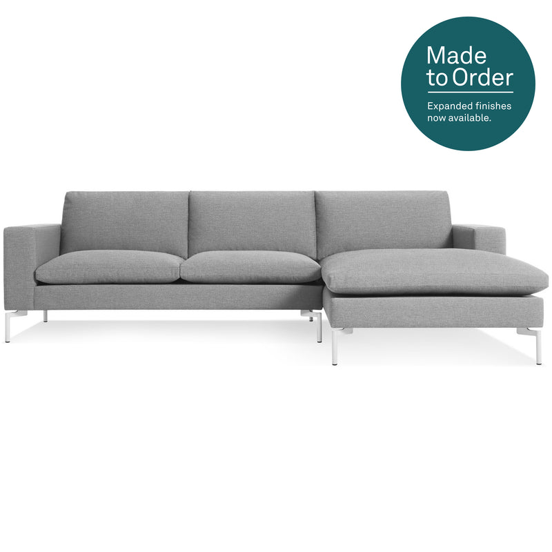 New Standard Sofa with Chaise in Spitzer Grey - Angle 1