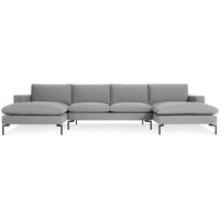 New Standard U-Shaped Sectional Sofa in Spitzer Grey - Angle 1