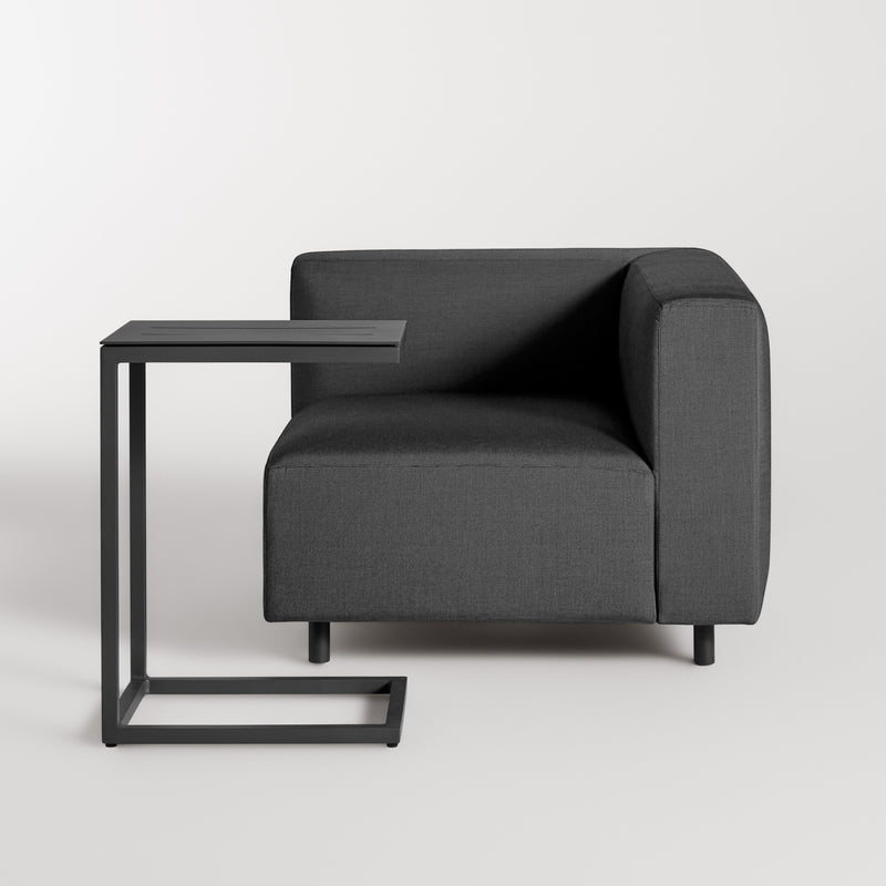 9 Yard Outdoor Corner in Sunbrella Coal - Angle 2