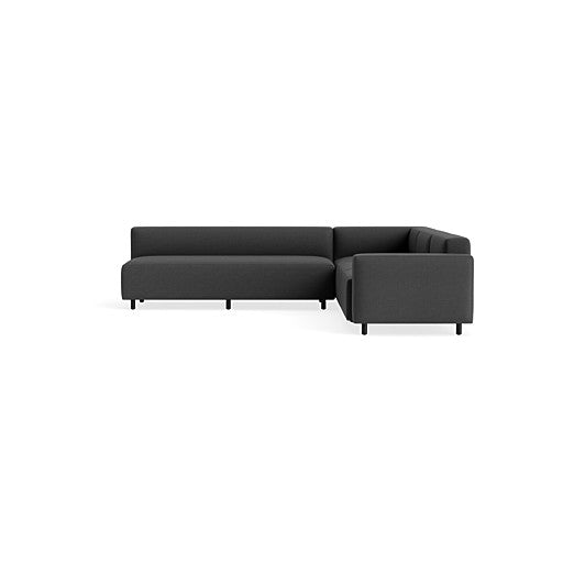 9 Yard Outdoor L Sectional Sofa in Sunbrella Coal - Angle 1